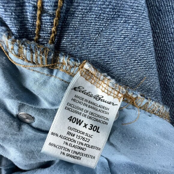 Eddie Bauer Jeans Mens Size 40X30 Straight Leg Specially Dyed Mid Rise Blue - Picture 6 of 12